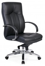 GM Manager High Back Exec. 5 Point Multi Locking. Chrome Arm And Base. Standard Black Leather